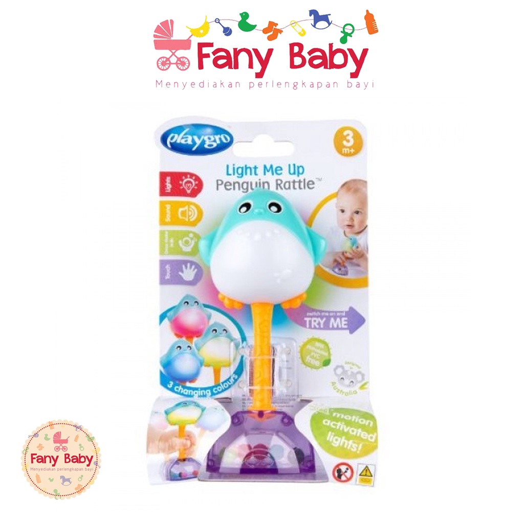 PLAYGRO LIGHT ME UP PENGUIN RATTLE 3M+