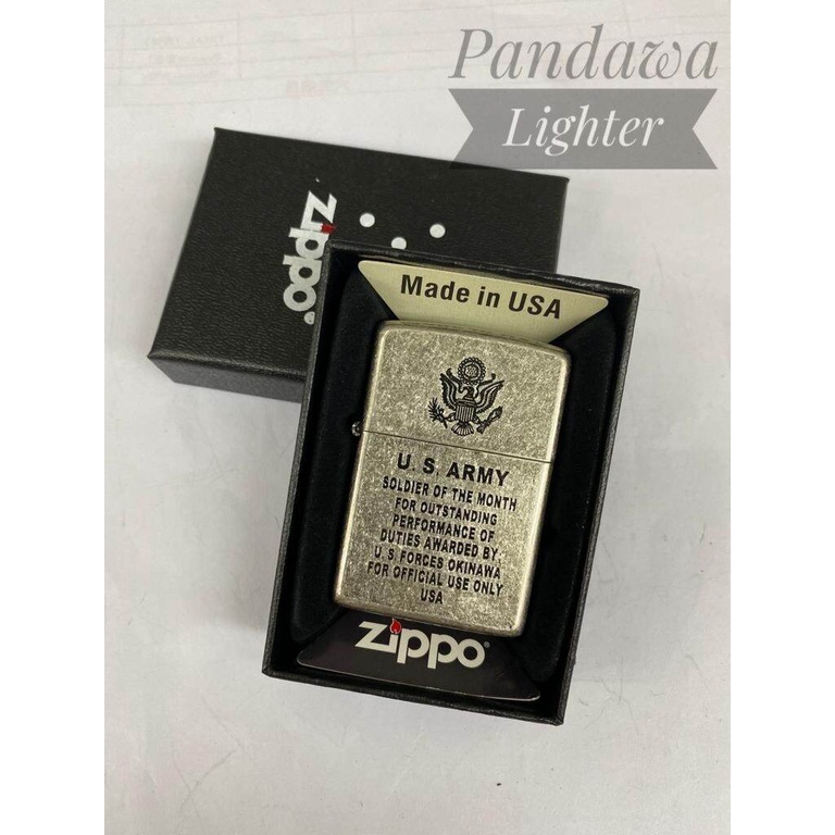 BISA COD - (FREE BOX) KOREK API ZIPPO PREMIUM ORIGINAL MADE IN USA MOTIF U.S ARMY UKIR TIMBUL/MANCIS