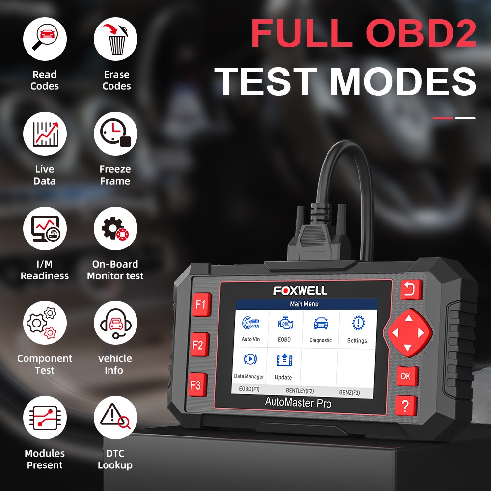 FOXWELL NT604 Elite Obd2 Scanner Odb2 Alat Diagnostik Mobil OBDII Mobil Scanner Obd Mobil Diagnostik Scanner Untuk Mesin/ABS/Airbag/Sistem Transmisi Diagnostik