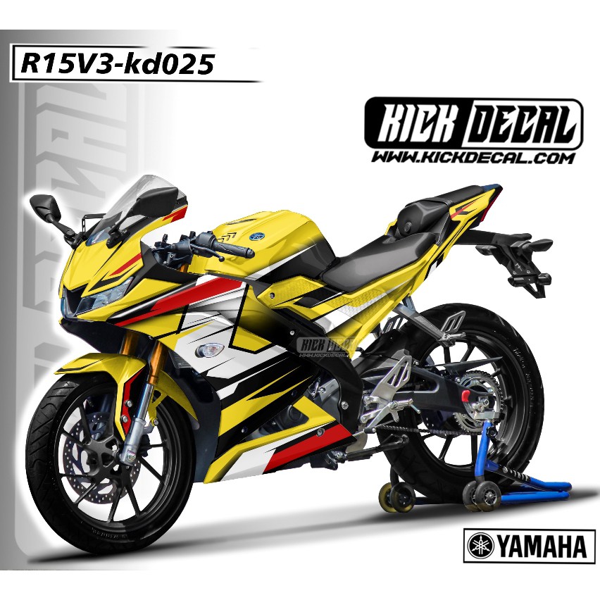 STICKER DECAL YAMAHA R15 V3  KUNING PUTIH - KD025