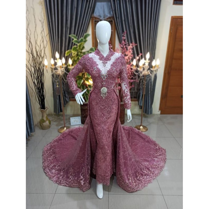 GAUN PENGANTIN SPAN MERMAID AKAD KEBAYA KONVEKSI PENJAHIT FULL PAYET PENGRAJIN JAHIT BAJU KEBAYA