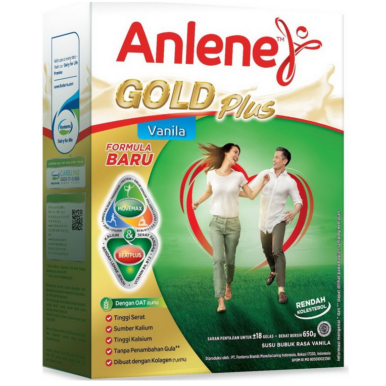 Anlene Gold Plus 650gr Original Coklat Vanila Susu Anline Susu Tinggi Kalsium Untuk Usia 50tahun Anlen Golden Rasa Plain Cokelat