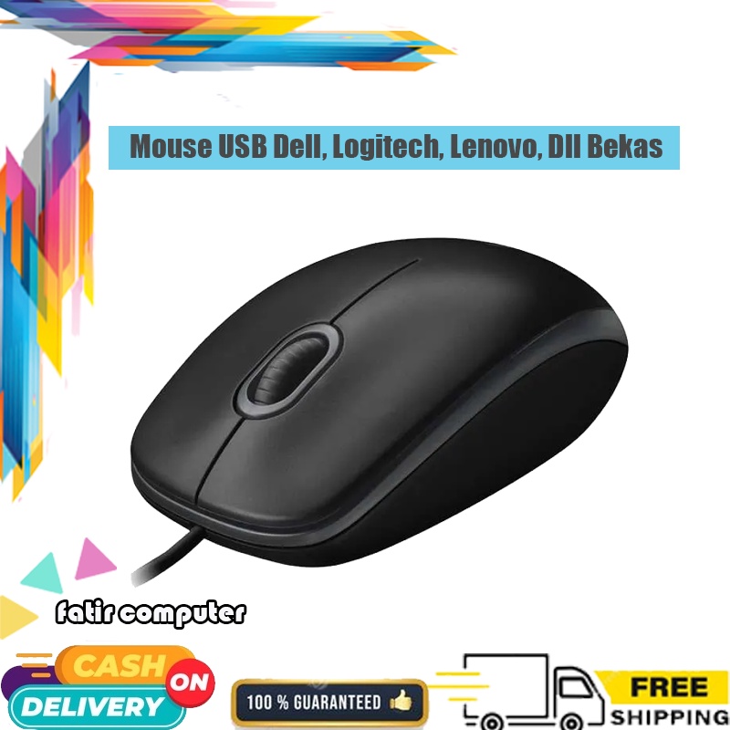 Mouse Kabel USB Built Up Dell/Lenovo/Logitech/HP Mix Brand Original