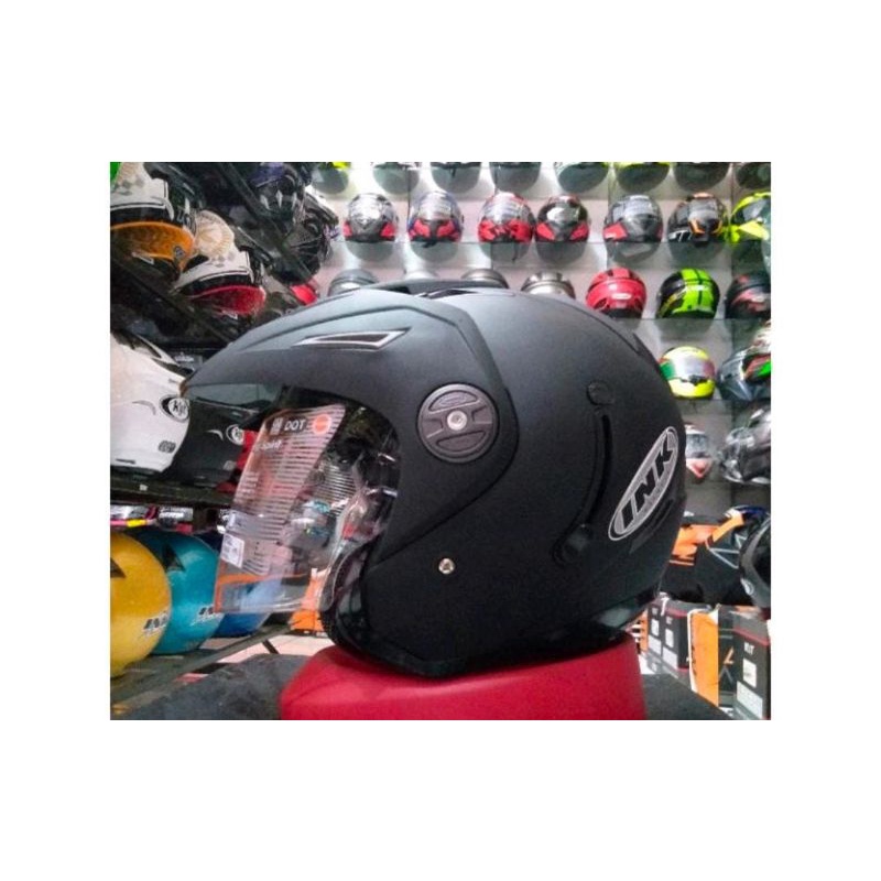 HELM INK T1 BLAK DOFF DOUBLE VISOR PULL WARNA
