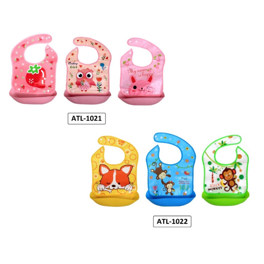 Morinz Foldable Bib Silicone / Celemek Makan Bayi Silikon Lusty Bunny