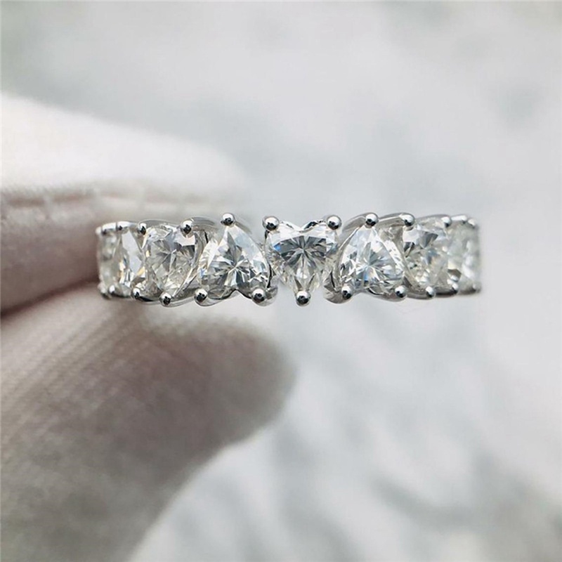 Cincin Bentuk Hati Warna Silver Untuk Wanita