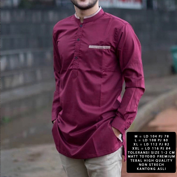 Baju Koko Pria Anwa Matt Toyobo Size S M L XL &amp; XXL