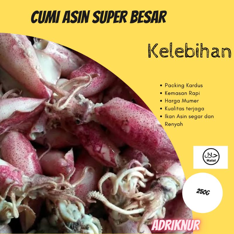 

Cumi Asin Super Besar 250g