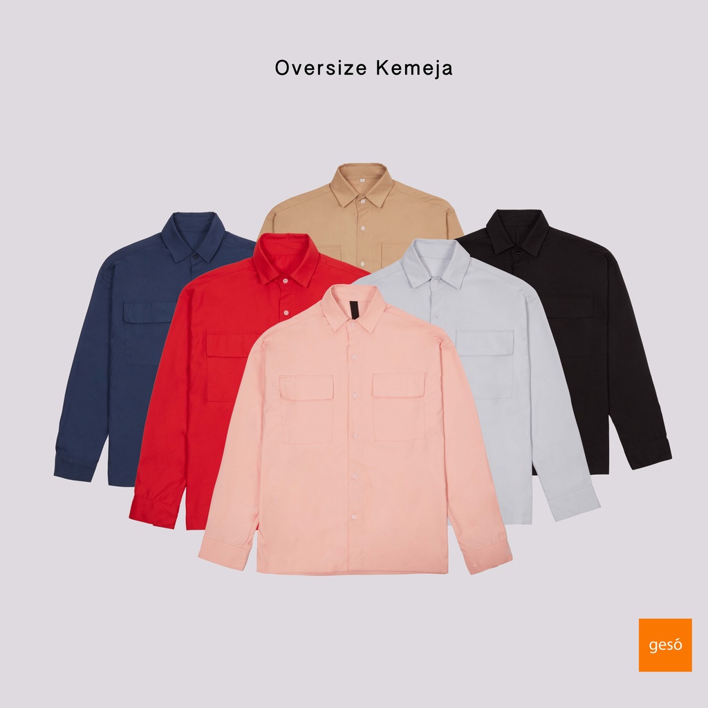 Geso - Oversized Kemeja Jaket Lengan Panjang