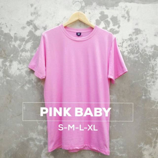  Kaos  Polos  Cewek Cowok Pink Baby Cotton  Combed  30s  