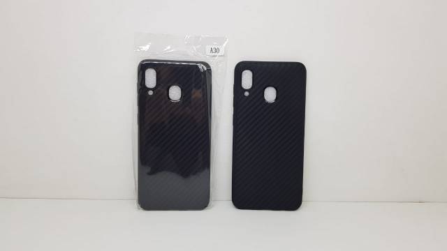 Soft Case Samsung A30 A305 6.4 inchi Black TPU Slim Fiber Carbon Samsung A20 A205 Casing Samsung A30