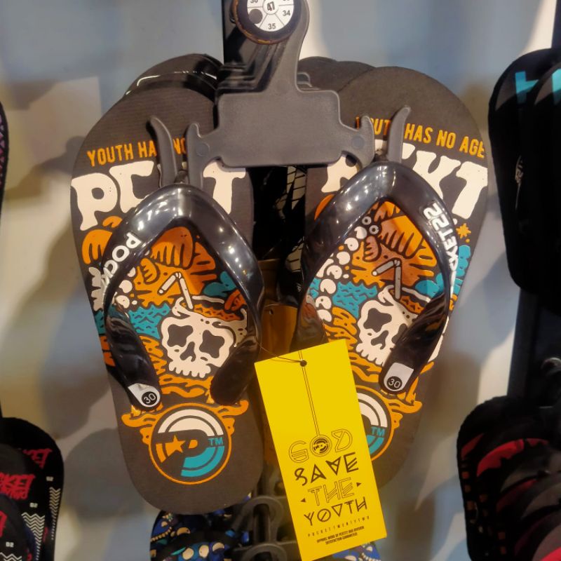 SANDAL JEPIT ANAK POCKET22 ORIGINAL - SOLITAIRE HITAM