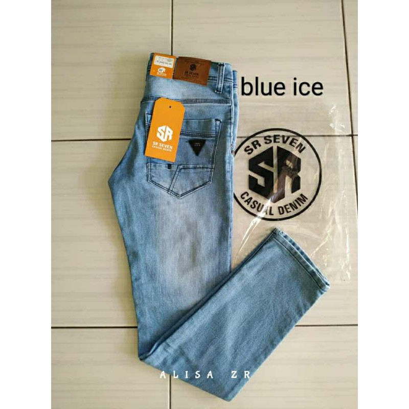 Celana Jeans Street Pria Distro warna hitam pekat bahan melar