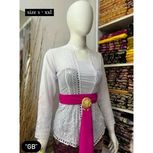 [kain] kebaya bordir putih/ kain kebaya bordir murah /kebaya bordir /kebaya bali