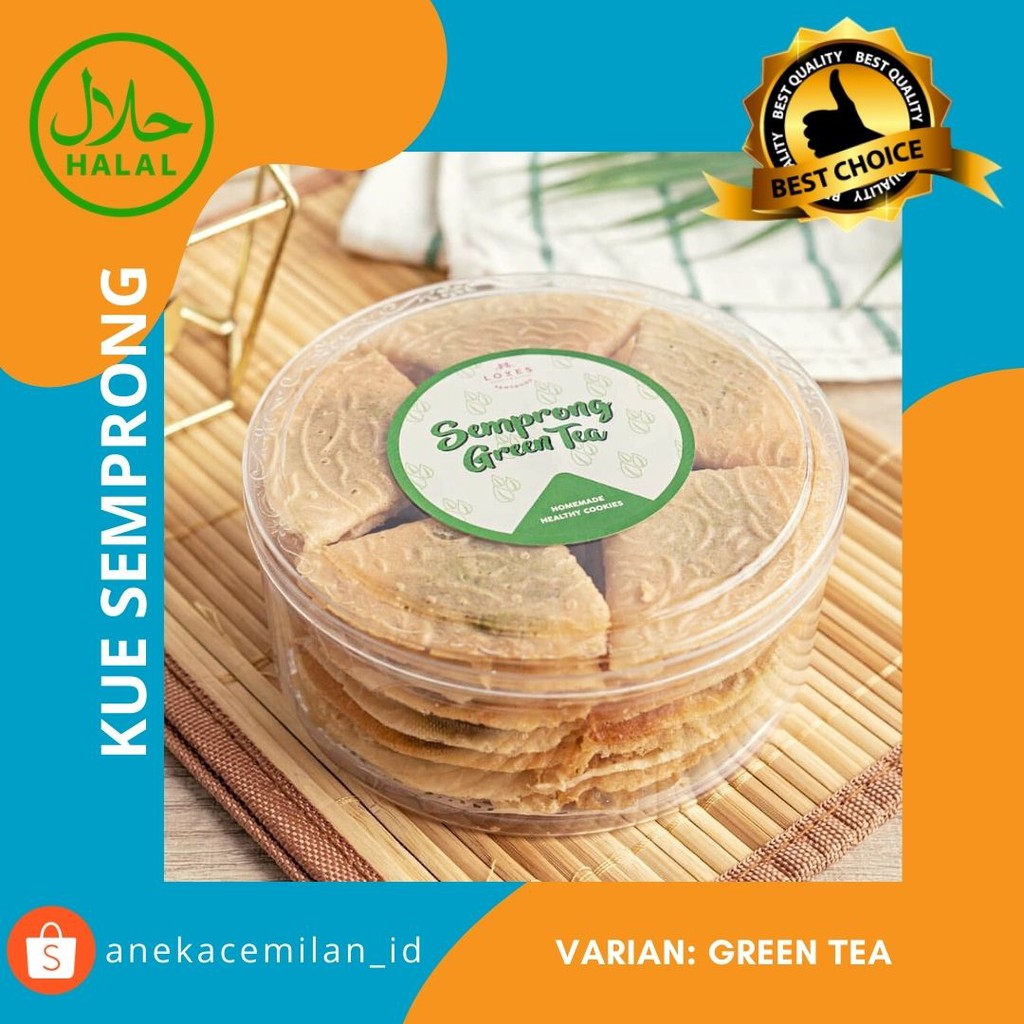 

Kue Camilan semprong varian green Tea