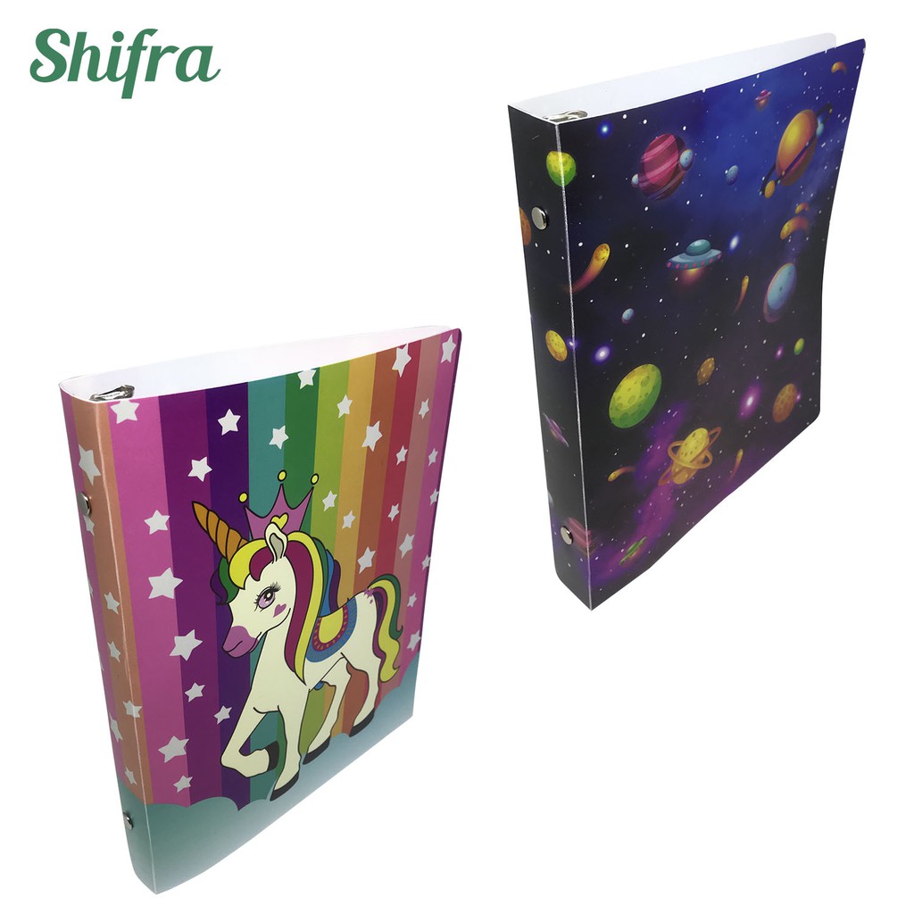 Shifra Binder Ring A5 Gambar Unik Unicorn Planet (Free kertas) dan Isi Kertas 100 Lembar Kenko (Terpisah)