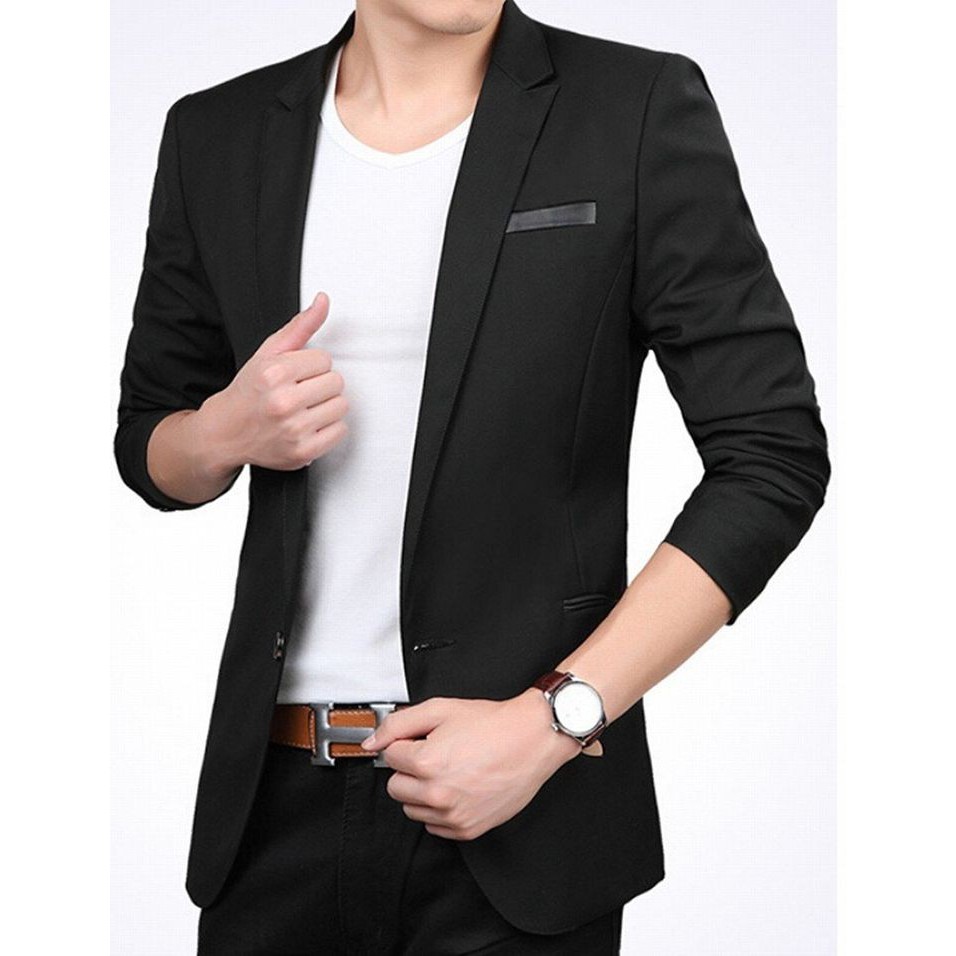 BLAZER SLIMFIT PRIA WARNA HITAM SUPER BLACK CASUAL BODY FIT PRIA BLACK EDITION NIKAYU STYLE