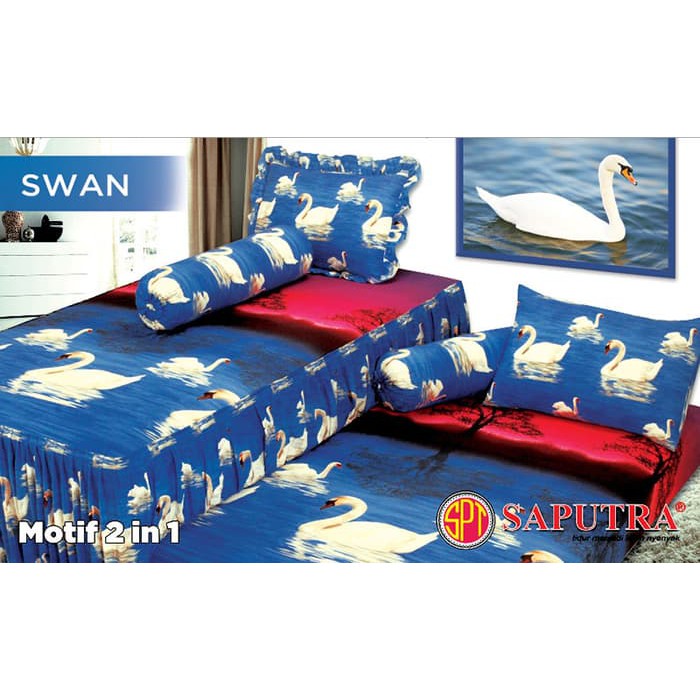 Sprei Saputra Twin 2 in 1 120 x 200 Swan