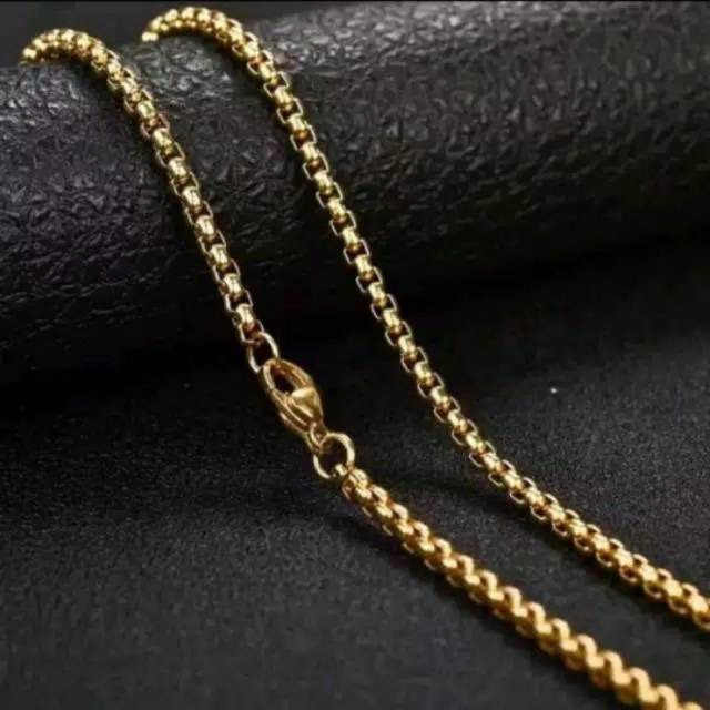 kalung cowok emas gold titanium pria