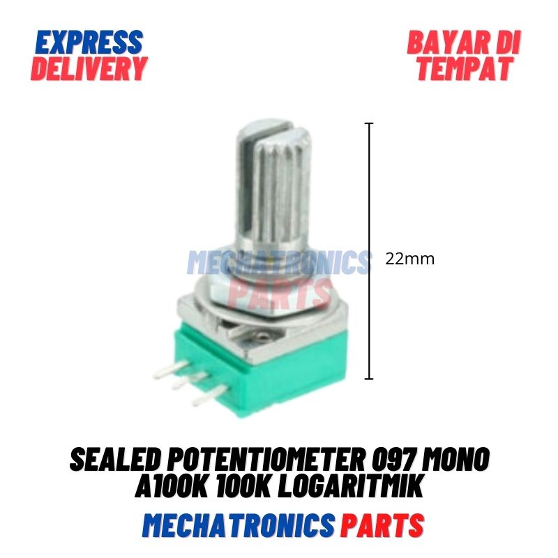 Sealed Potentiometer Potensiometer 097 Potensio Mono A100K 100K Logaritmik