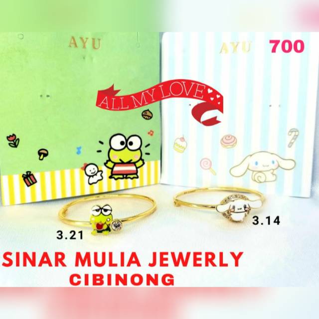 GELANG ANAK BULAT EMAS ASLI EDISI SANRIO AYU 700