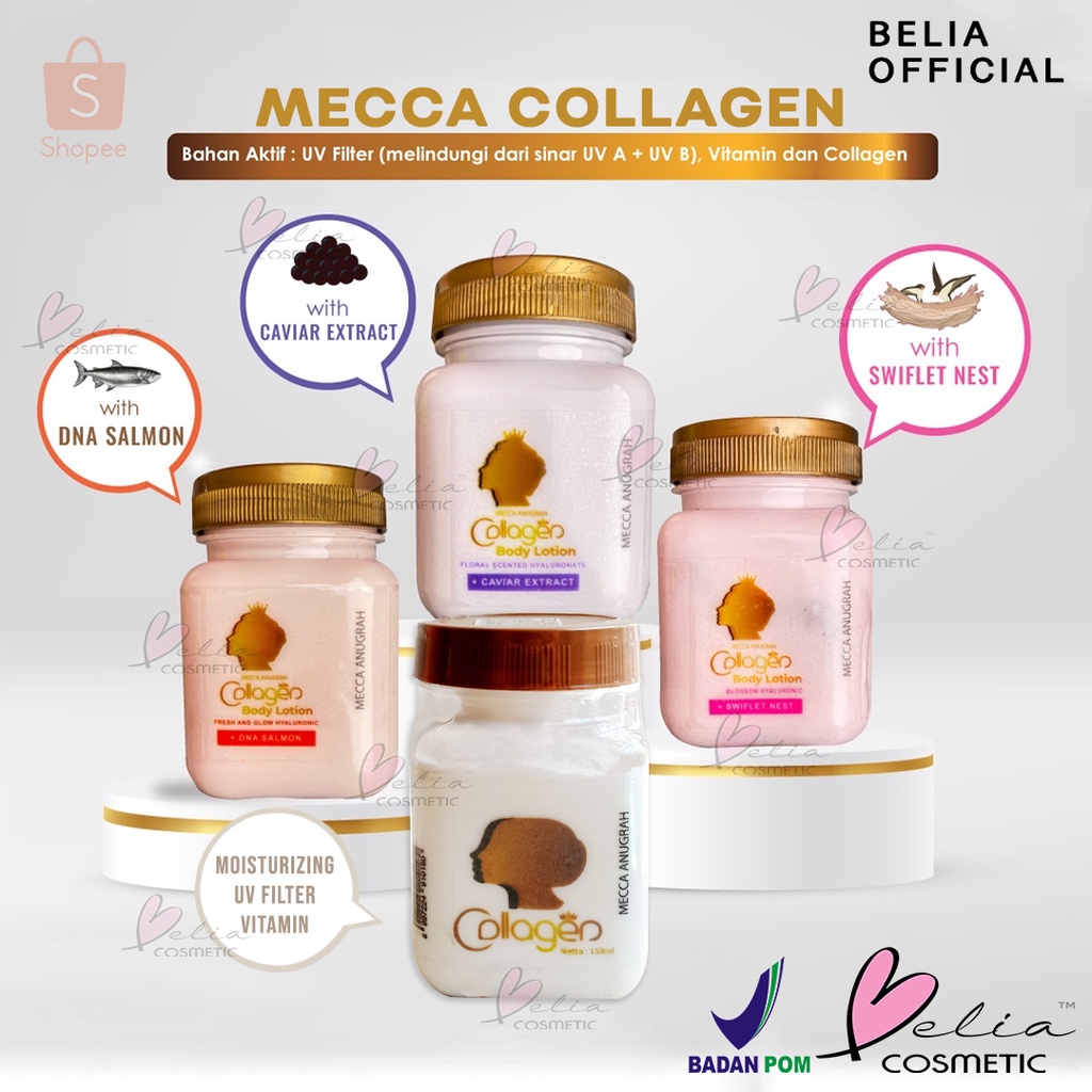 ❤ BELIA ❤ Mecca Anugrah Collagen Body Lotion by SYB Original 100% (Bitcol) | Pemutih Tubuh | Pelembab | BPOM