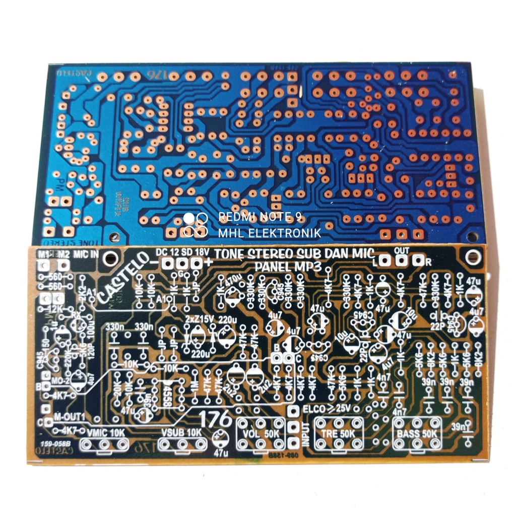PCB Tone Control Stereo Subwoofer Dan Mic Panel MP3 Tipe 176