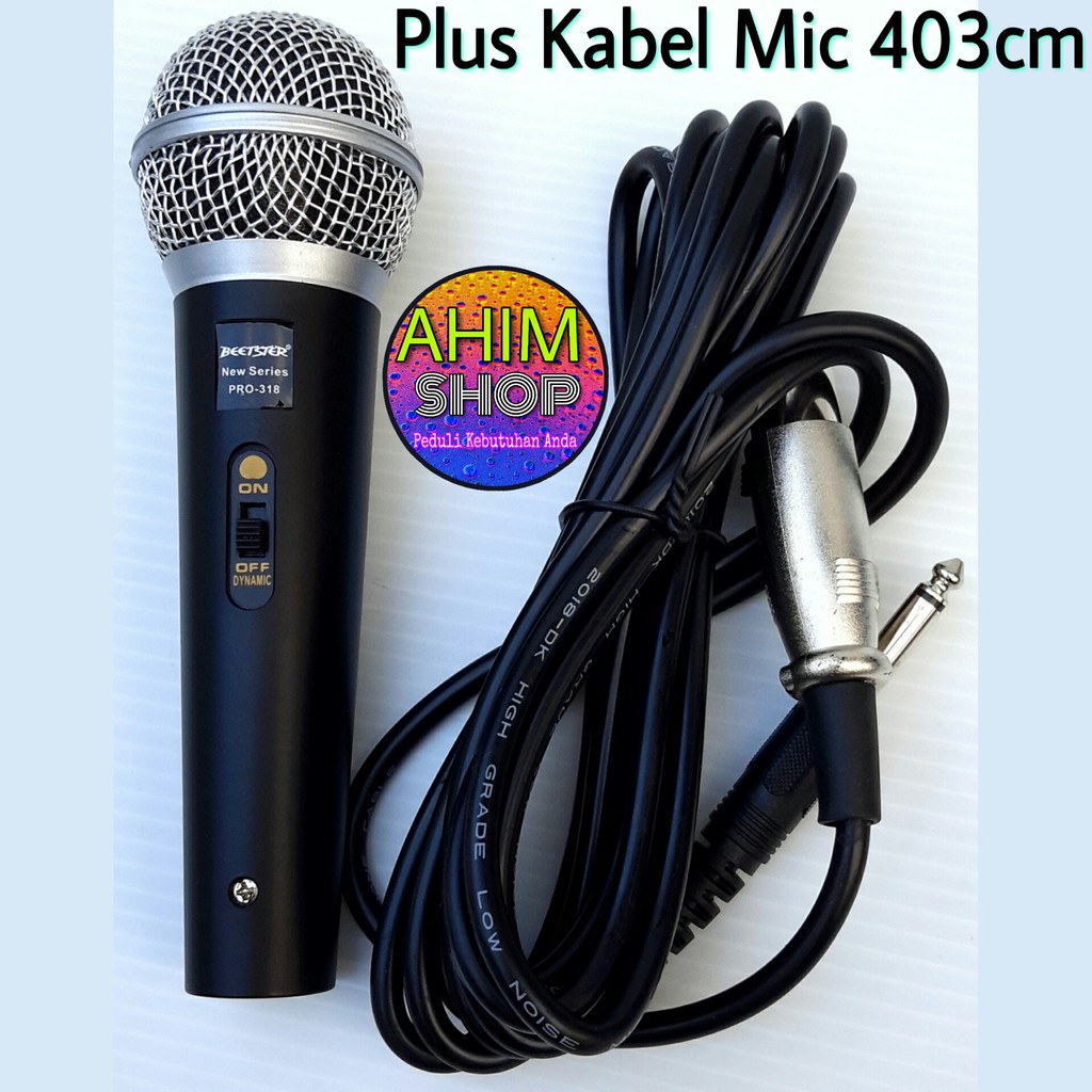 Beetster® New Series PRO-318 Dynamic Microphone Mic Kabel 403cm + Switch ON/OFF Beetster-1