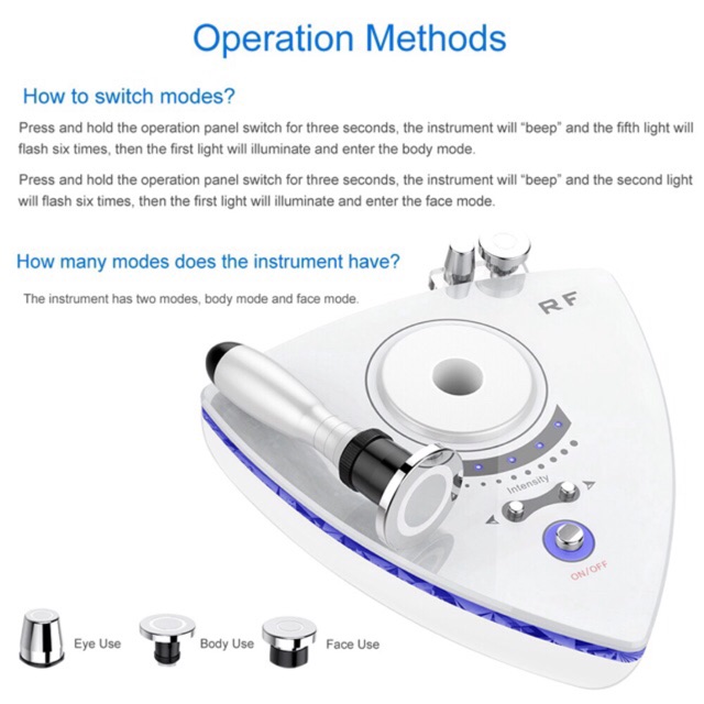 Portabel RF tirus 3 fungsi Radio Frequency monopolar face eye and body