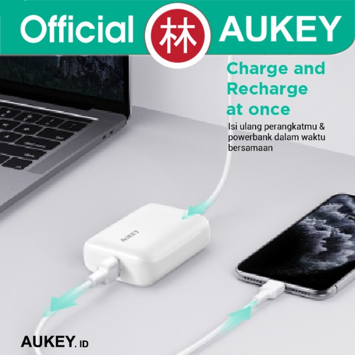 Aukey TK-2 Special Bundle Powerbank 10000mAh, Charger 20W &amp; Cable 1.2m