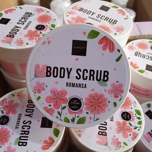 SCARLET Whitening Body Scrub SCARLETT By Felicya Angelista BodyScrub Lulur Mandi Coffee Romansa Pomegrante