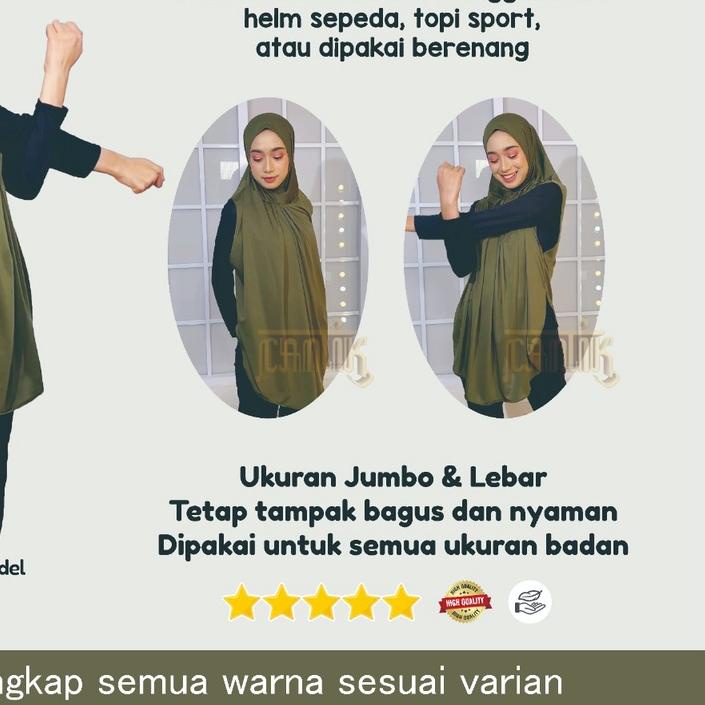 ♀ Jilbab Sporty Hijab Olahraga Syar'i Jumbo untuk Senam Bersepeda Berenang Jogging Yoga Hiking JS1 ➶