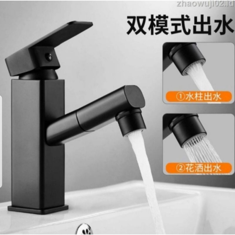 KRAN WASTAFEL PANAS DINGIN HITAM/ KRAN UP DOWN HITAM PANAS DINGIN