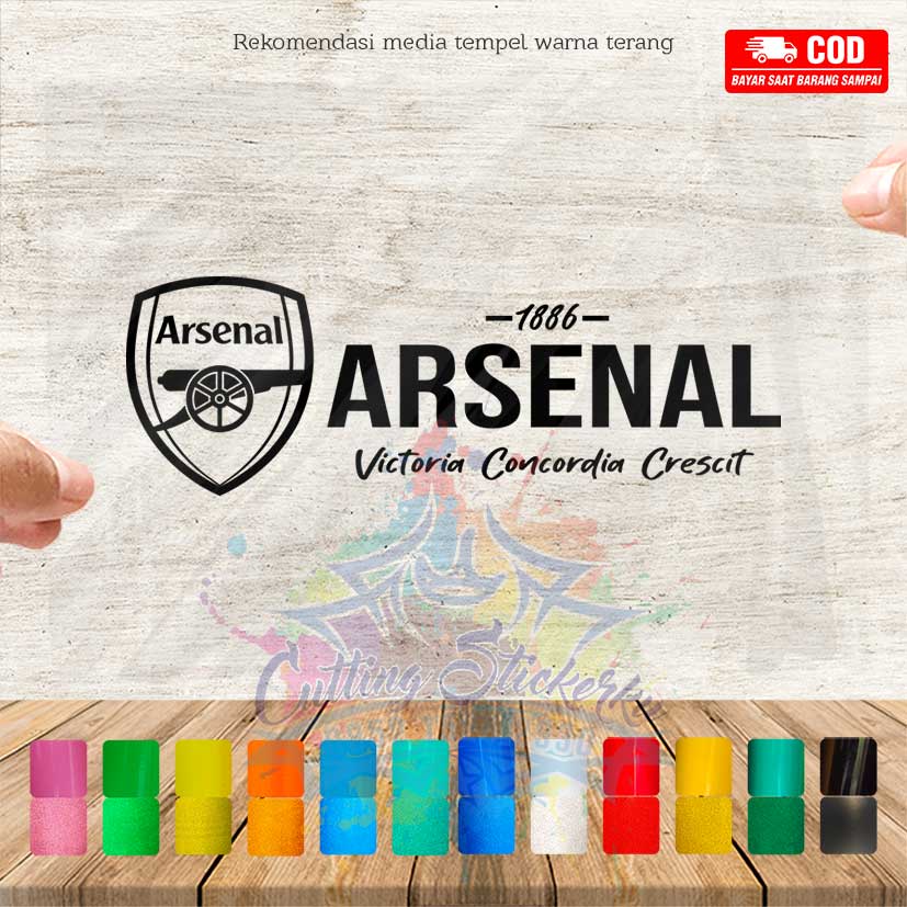 Cutting Stiker Arsenal 1886 Variasi Motor Mobil Sticker Timbul Keren Nyala Dasbor Spakbor Visor Body Kaca Helm Laptop Hologram Reflective Tahan Air Bodi Samping Scoopy Vario Beat NMAX PCX Vespa Aesthetic Club Premier League The Gunners Windshield Bola