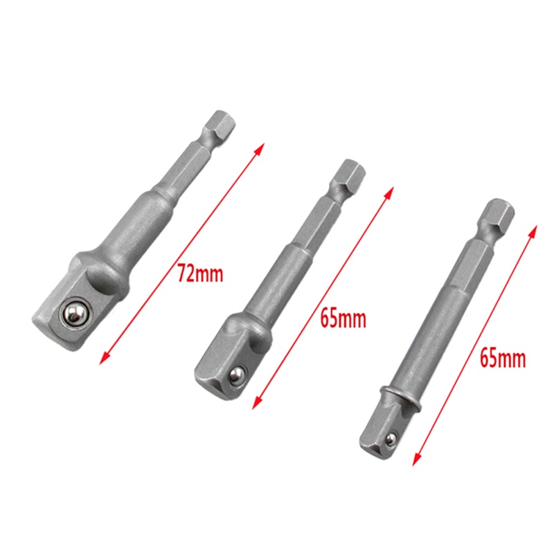 3pcs / Set Adaptor Socket Mata Bor Dengan Ukuran 1 / 2 1 / 2 / 3 / 8 Inci