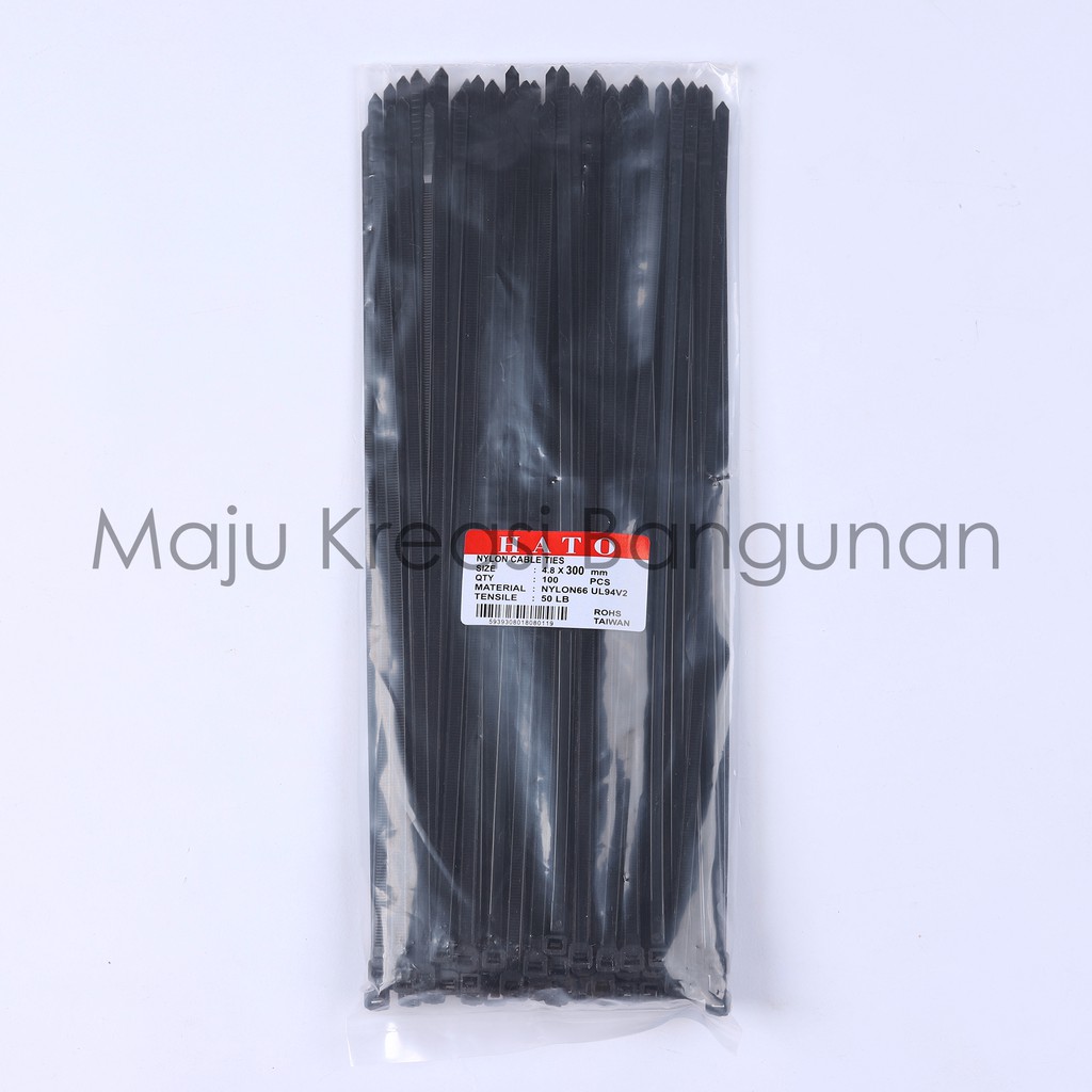 Kabel Ties 3,6 x 300mm Hitam Putih 300 mm 30cm 30 cm Cable Cableties