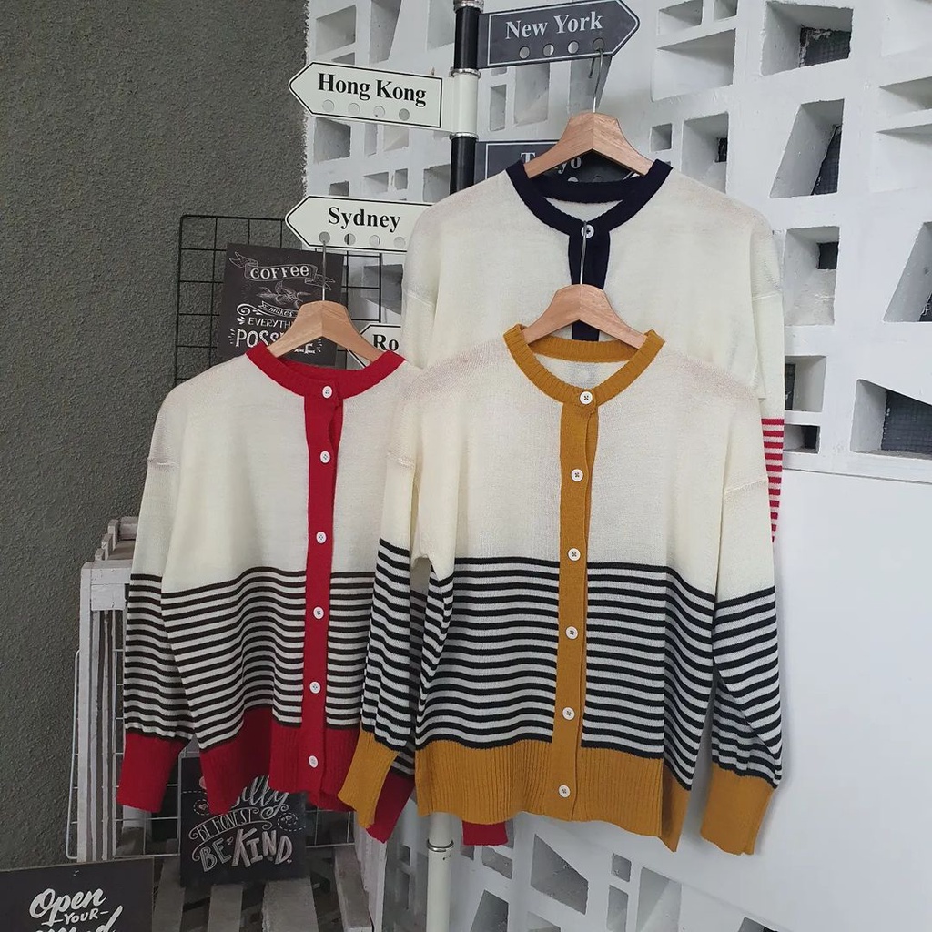 Outwear Wanita Trendy Terbaru Sweater Enzie Blaster Bahan Rajut Korean Style