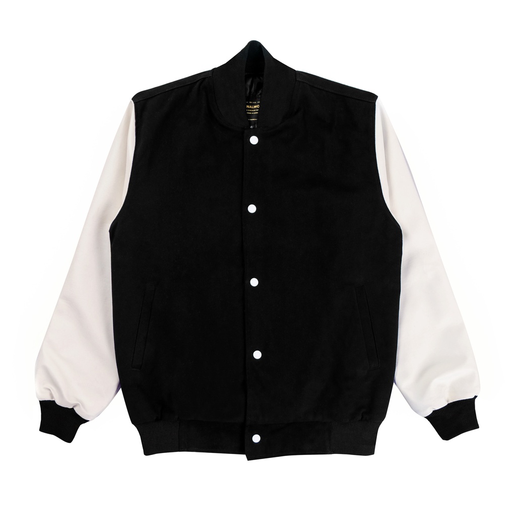ETERNALWORKS - Varsity Jacket Black White