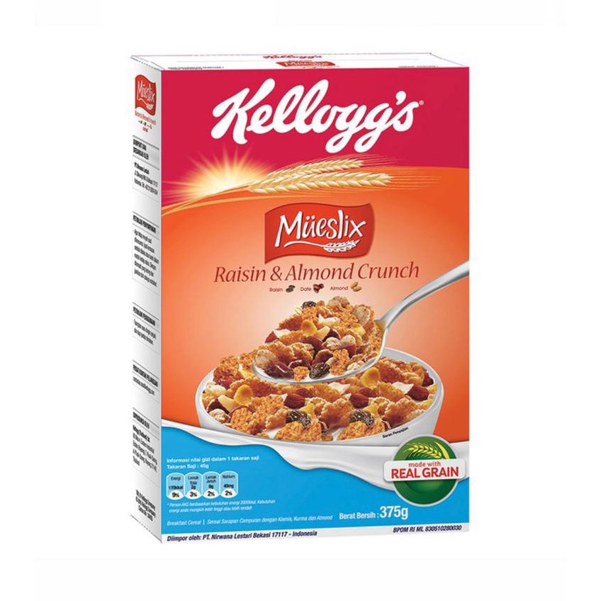 

Kelloggs Mueslix Raisin & Almond Crunch 375g-import