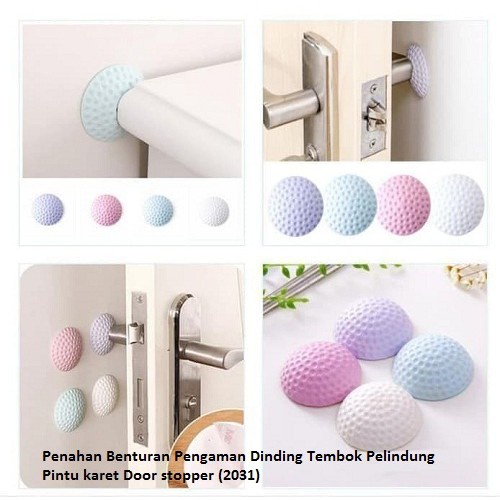 Penahan Pengaman Gagang Pintu Engsel Karet Silikon Lentur Model Bola Golf Door Stopper Wall Dinding