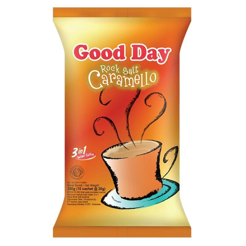 

Good Day 3 in 1 Rock Salt Caramello Pack @ 10 Sachet x 20 gr