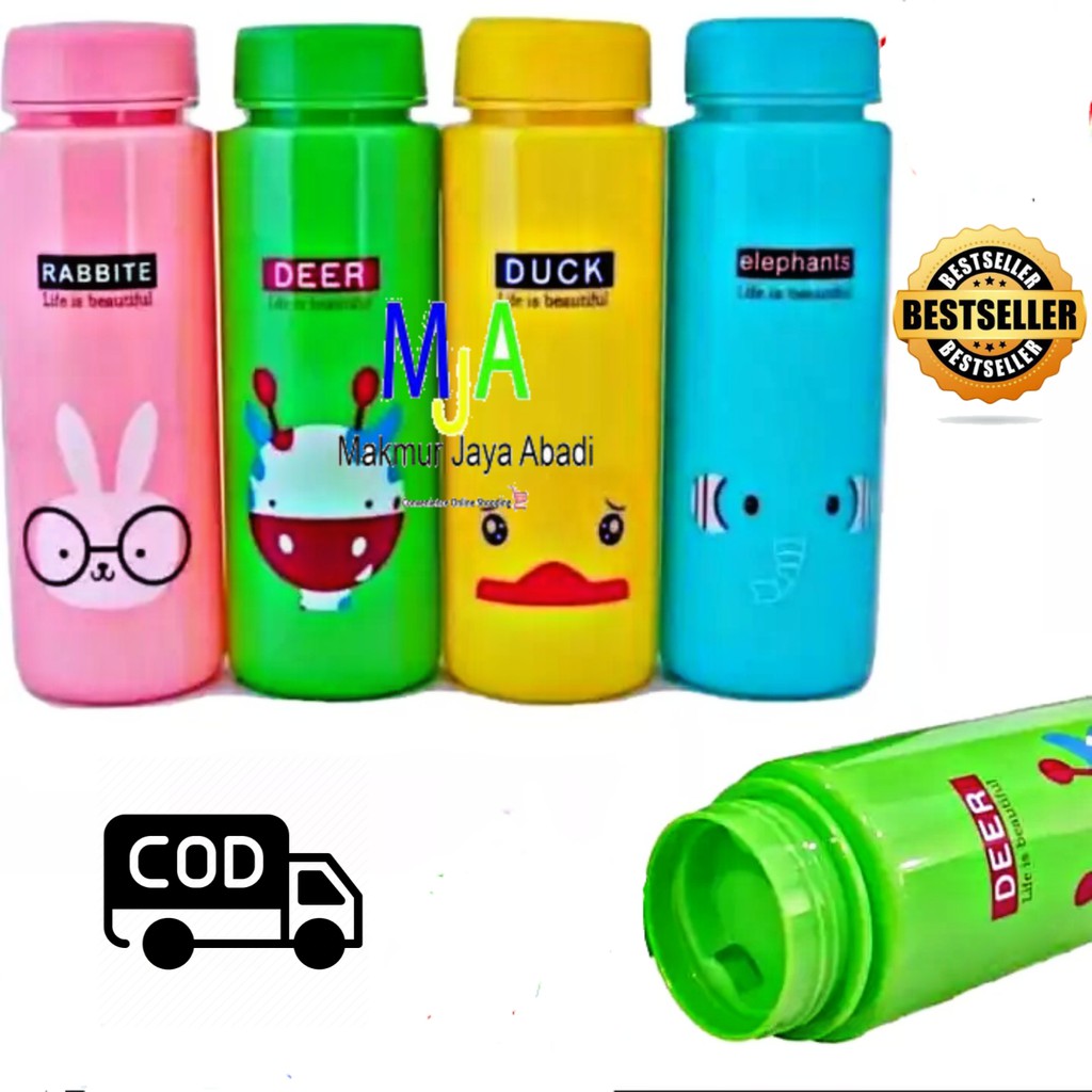 ( BISA COD ) PROMO TUMBLER MY BOTTLE ANIMAL 500 ML TEMPAT BOTOL AIR MINUM ANAK KARAKTER HEWAN LUCU