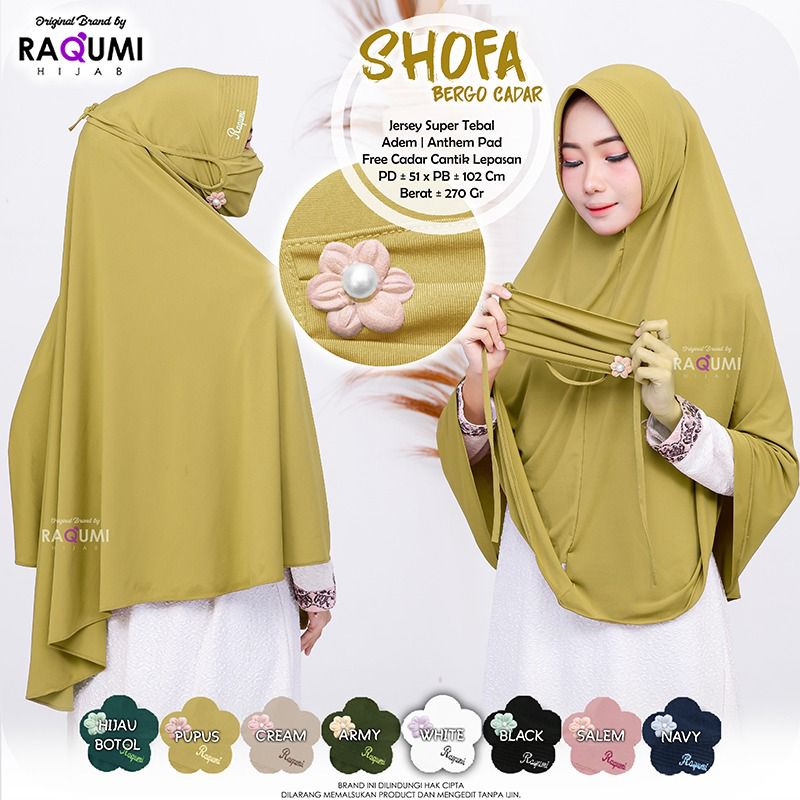 hijab- shofa bergo cadar ori raqumi