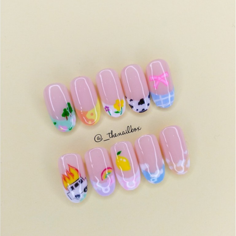 THE NAILBOX Blackpink Rose "On the Ground" (KPOP EDITION) - Kuku palsu / fake nails Kpop nail art ha