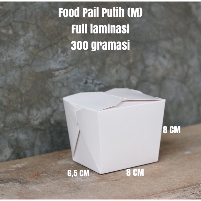 Food Pail ukuran M Kertas Paper Rice Box Kotak Nasi Laminating isi 25 pcs