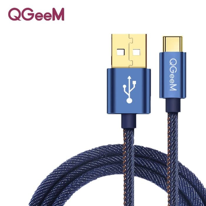 QGEEM TYPE C Kabel Data Cowboy Jeans Braided Fast Charger Cable