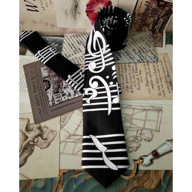 dasi pria, dasi motif musik, dasi motif piano, dasi murah, dasi unik