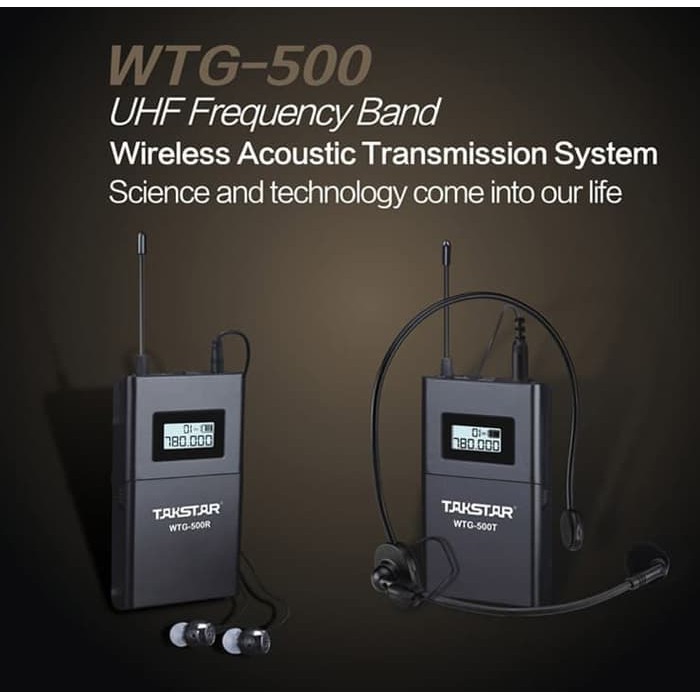 Takstar Headset UHF Wireless Tour Guide 1 Receiver 1 Transmit WTG-500