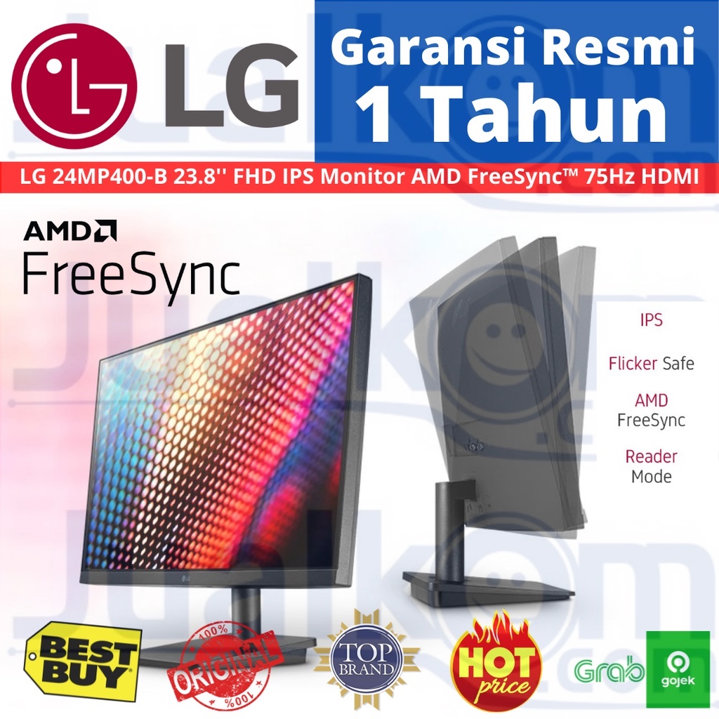 LG 24MP400-B 23.8&quot; FHD IPS Monitor LED AMD FreeSync™ 75Hz HDMI