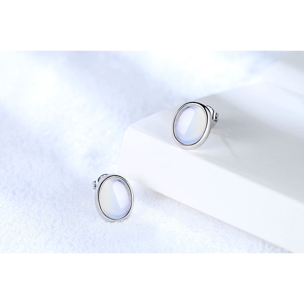 Anting Perak 925 Wanita Bentuk Telur Kecil Perhiasan Fashion/Subang Telinga anting perempuan